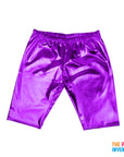 Purple Metallic Long Shorts