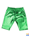 Green Metallic Long Shorts