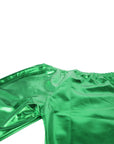 Green Metallic Long Shorts