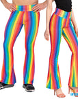 Adult Rainbow Stripe Flare Pants
