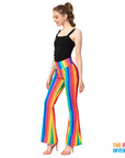 Adult Rainbow Stripe Flare Pants