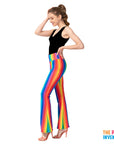 Adult Rainbow Stripe Flare Pants
