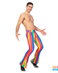 Adult Rainbow Stripe Flare Pants