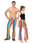 Adult Rainbow Stripe Flare Pants