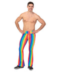 Adult Rainbow Stripe Flare Pants