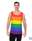 Adult Mens Rainbow Stripe Tank Top