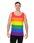 Adult Mens Rainbow Stripe Tank Top