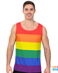 Adult Mens Rainbow Stripe Tank Top
