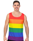 Adult Mens Rainbow Stripe Tank Top