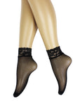 Fishnet socks with lace trim