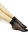 Fishnet socks with lace trim