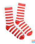 Long Stripe Socks (Red & White)