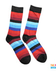 Long Stripe Socks (Red Blue & Black Stripe)