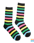 Long Stripe Socks (Rainbow & Black Stripe)