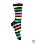 Long Stripe Socks (Rainbow & Black Stripe)