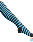 Long Over the Knee Socks (Black & Light Blue)