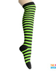 Long Over the Knee Socks (Black & Light Green)