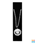 Big Silver King Medal Necklace