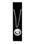Big Silver King Medal Necklace