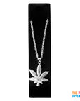 Big Silver Hemp Leaf Necklace