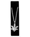 Big Silver Hemp Leaf Necklace
