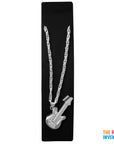 Big Silver Guitar Necklace