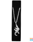 Big Silver Crocodile Necklace
