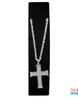 Big Plain Silver Cross Necklace