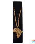Big Gold Africa Map Necklace