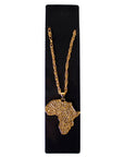 Big Gold Africa Map Necklace