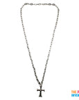 Madonna Cross Sign Necklace (Silver)