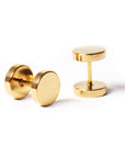 Gold Faux Stretcher Earrings (8mm)