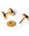 Gold Faux Stretcher Earrings (8mm)