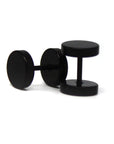 Black Faux Stretcher Earrings (8mm)