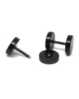 Black Faux Stretcher Earrings (8mm)