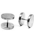Silver Faux Stretcher Earrings (12mm)