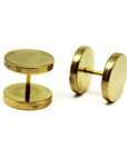 Gold Faux Stretcher Earrings (12mm)