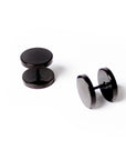 Black Faux Stretcher Earrings (12mm)