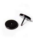 Black Faux Stretcher Earrings (12mm)