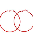 Red 80s Hoop Earrings