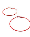 Red 80s Hoop Earrings