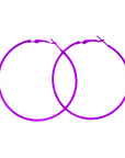 Purple 80s Neon Hoop Earrings