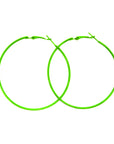 Green 80s Neon Hoop Earrings