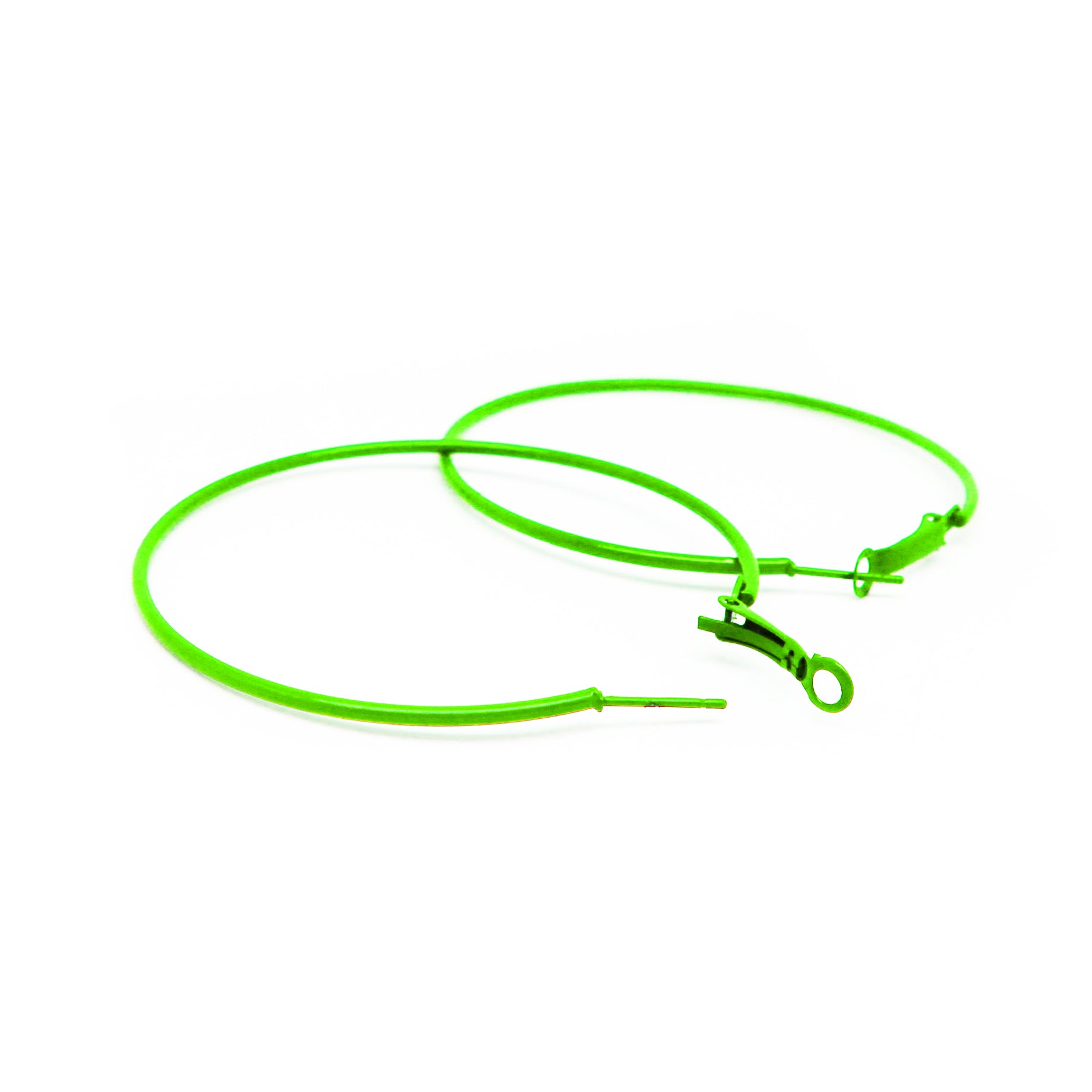 Green 80s Neon Hoop Earrings