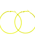 Yellow 80s Neon Hoop Earrings