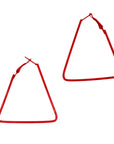 Red 80s Triangle Earrings