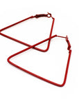 Red 80s Triangle Earrings