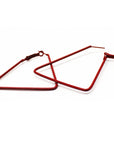Red 80s Triangle Earrings
