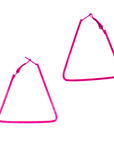 Pink 80s Neon Triangle Earrings