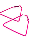 Pink 80s Neon Triangle Earrings